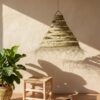 Suspension en paille tressée – Fait main au Maroc 🌿