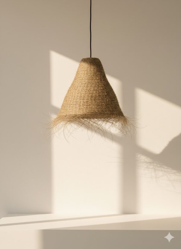 Suspension en paille tressée – Fait main au Maroc 🌿