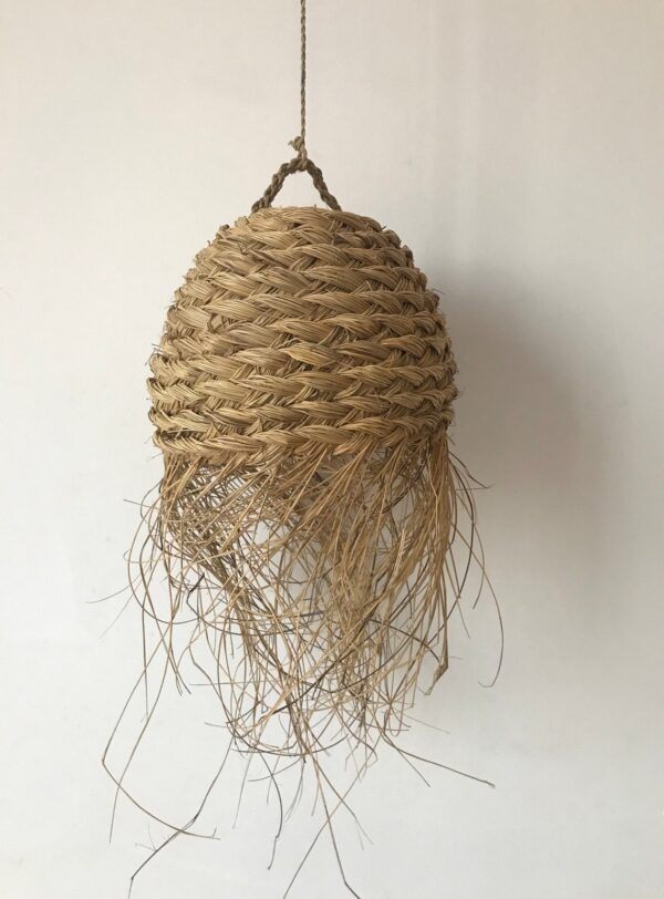 Suspension en osier naturel – Modèle nid d’abeille (30 cm)