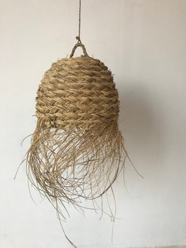 Suspension en osier naturel – Modèle nid d’abeille (30 cm)