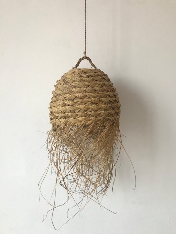 Suspension en osier naturel – Modèle nid d’abeille (30 cm)