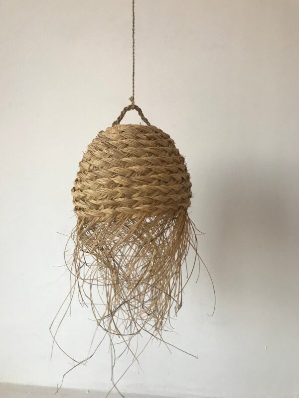 Suspension en osier naturel – Modèle nid d’abeille (30 cm)