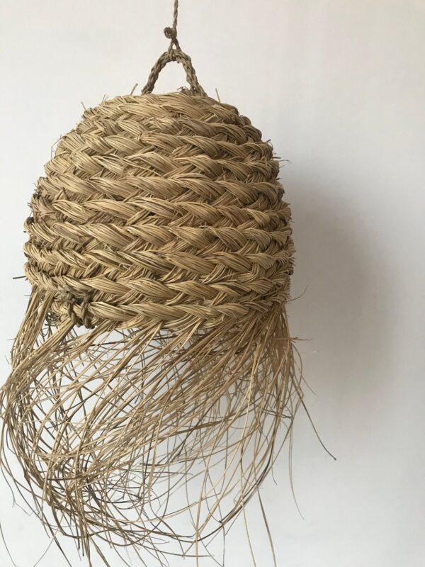 Suspension en osier naturel – Modèle nid d’abeille (30 cm)