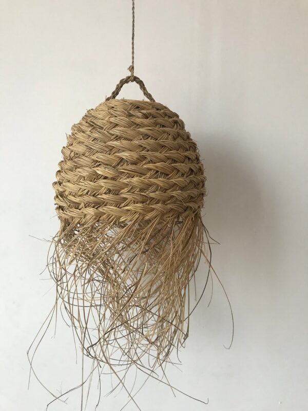 Suspension en osier naturel – Modèle nid d’abeille (30 cm)