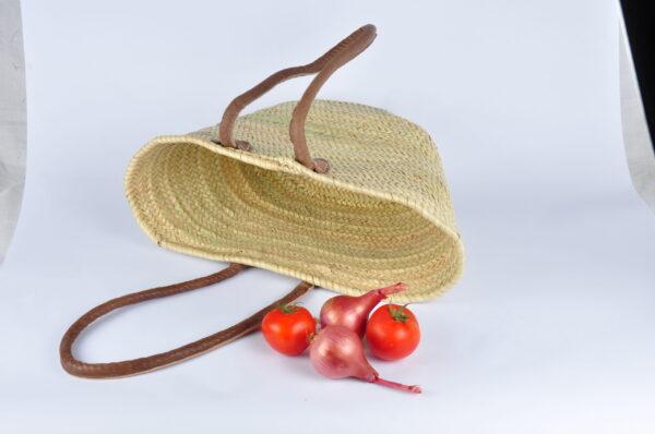 Panier marocain en palmier doum tressé à la main