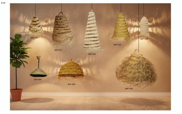 Suspension en paille tressée – Fait main au Maroc 🌿