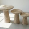 Set of 3 Handmade Rattan Tables – Natural Moroccan Design