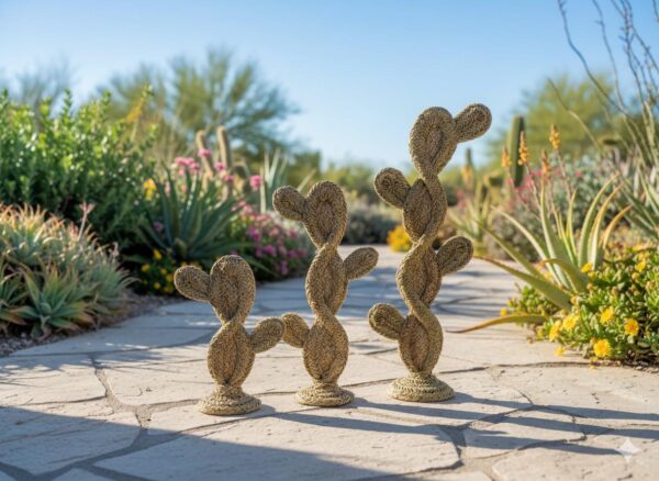 🌵 Décoration cactus en paille tressée à la main – Coopérative Ibdaa Yadi