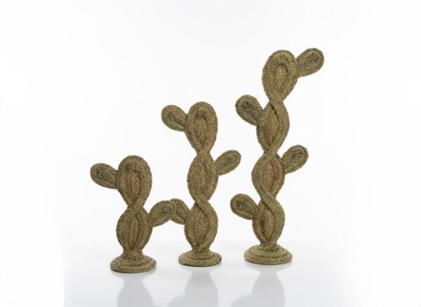 🌵 Décoration cactus en paille tressée à la main – Coopérative Ibdaa Yadi