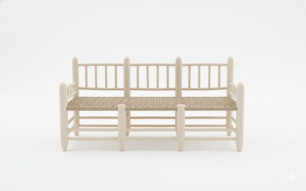 🪑 Fauteuil en Bois 3 place  et Corde fibre doum – cherritte bocharwitte