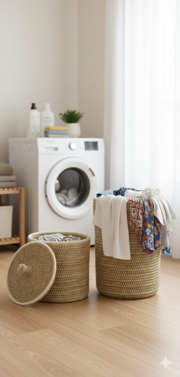 🧺 Panier de rangement berbère avec couvercle – Coopérative Ibdaa Yadi