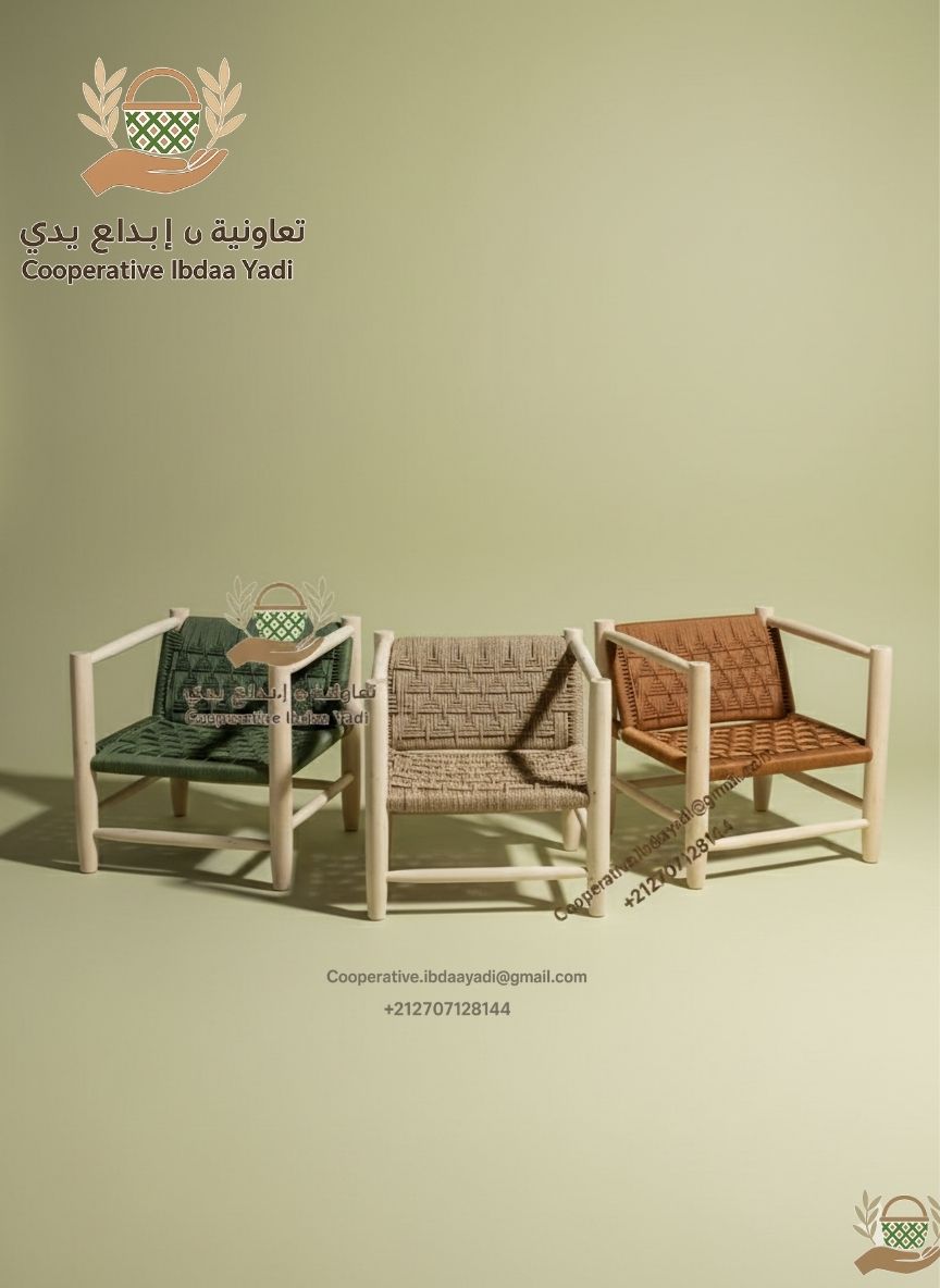 Handmade palmier chair from Morocco / 